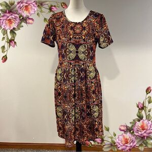 LuLaRoe Amelia paisley print short sleeve scoop neck casual plus size dress XL